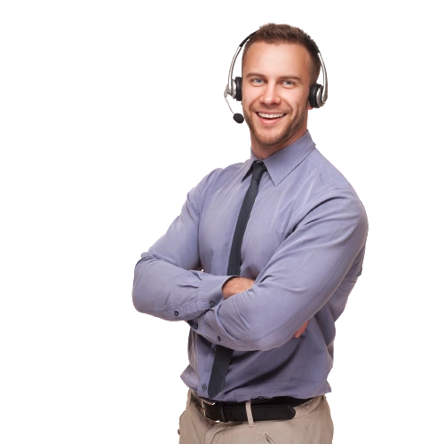 Professional technical support consultant with headset for copier lease El Paso and El Paso County managed print service accounts